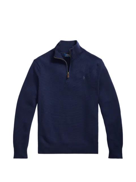 quarter-zip textured-knit sweater by POLO RALPH LAUREN