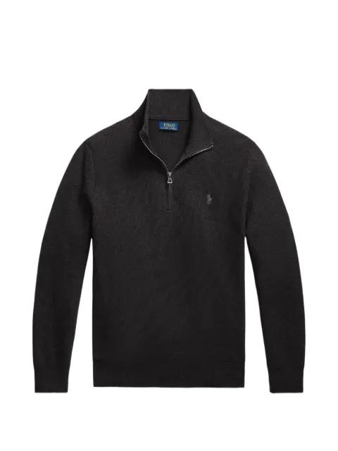 quarter-zip waffle-knit sweater by POLO RALPH LAUREN