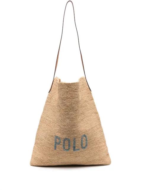raffia shoulder bag by POLO RALPH LAUREN