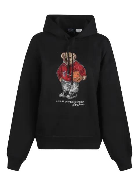 rhinestoned Polo Bear fleece hoodie by POLO RALPH LAUREN