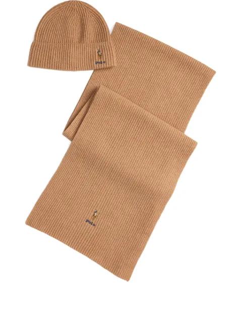 ribbed beanie and scarf set by POLO RALPH LAUREN