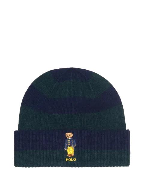 rugby stripe bear beanie by POLO RALPH LAUREN