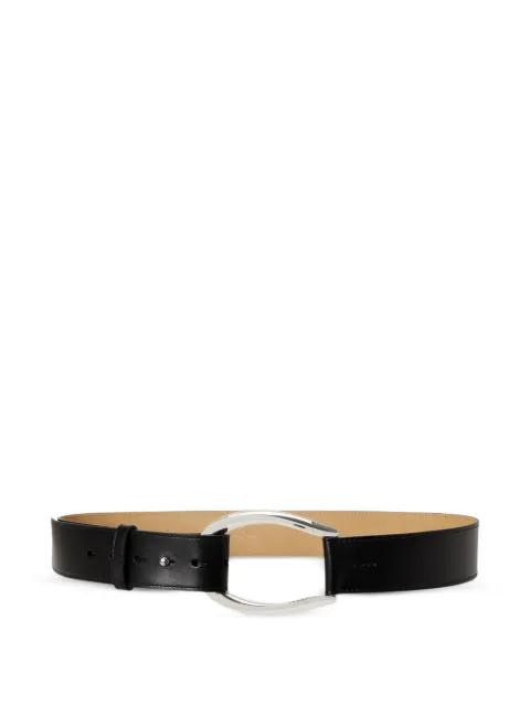 sculpted stirrup-buckle leather belt by POLO RALPH LAUREN