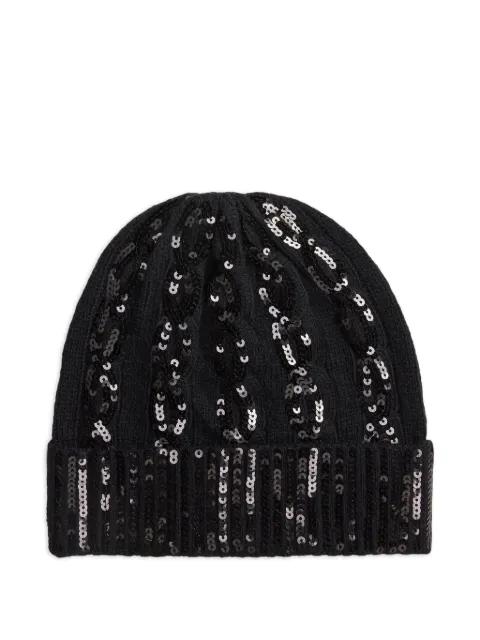 sequin-embellished beanie hat by POLO RALPH LAUREN