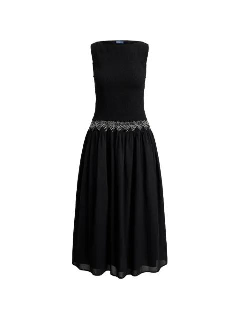 shirred-trim midi dress by POLO RALPH LAUREN