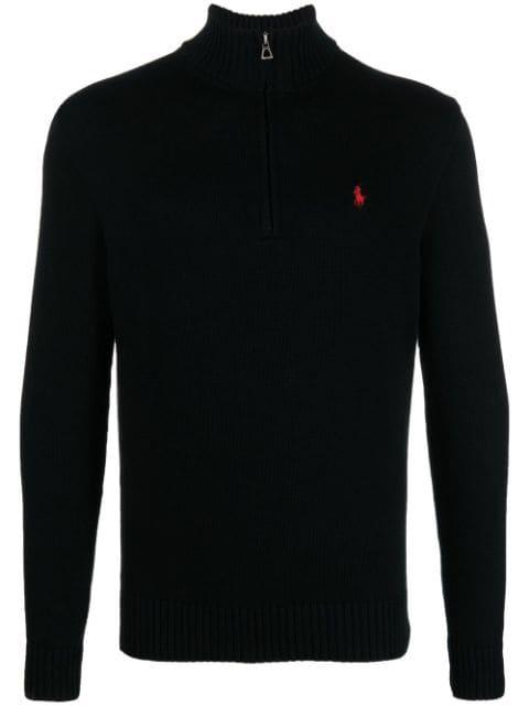 short zip-up cotton pullover by POLO RALPH LAUREN