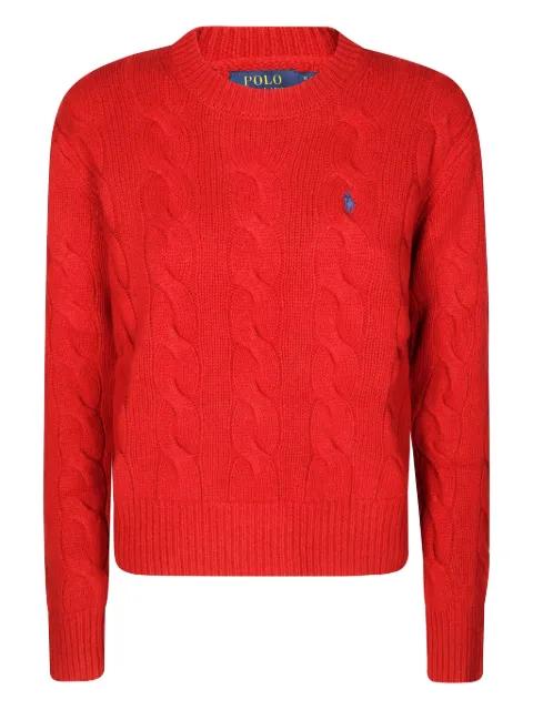 signature Polo Pony motif-embroidered cable-knit sweater by POLO RALPH LAUREN