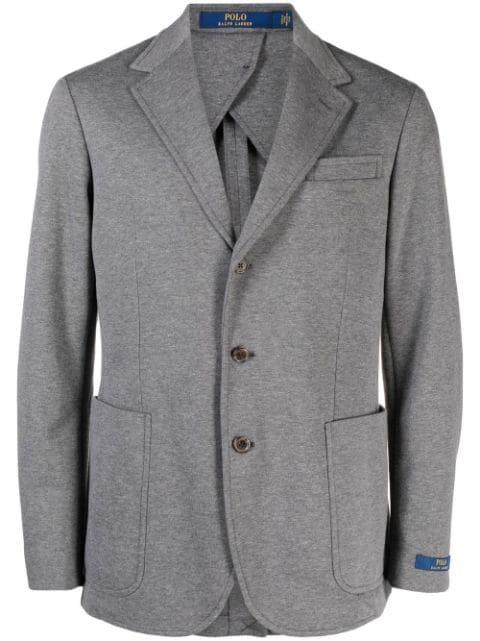 single-breasted cotton-blend blazer by POLO RALPH LAUREN