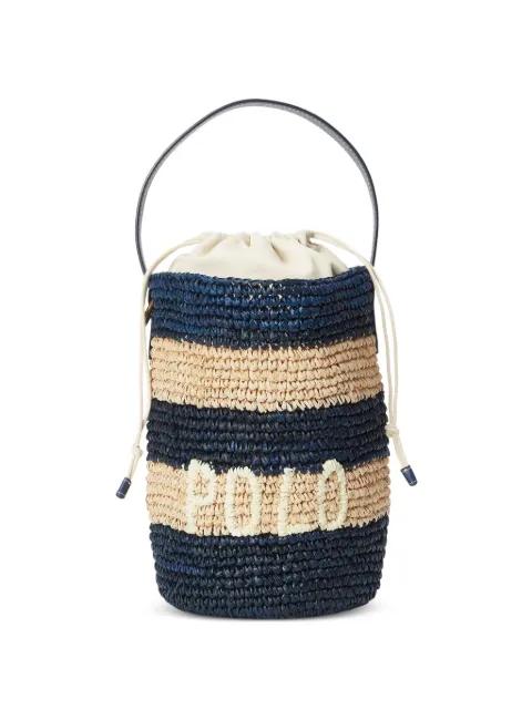 small logo raffia bucket bag by POLO RALPH LAUREN