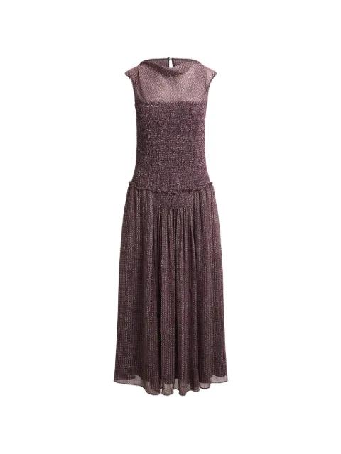 smocked circle-print dress by POLO RALPH LAUREN