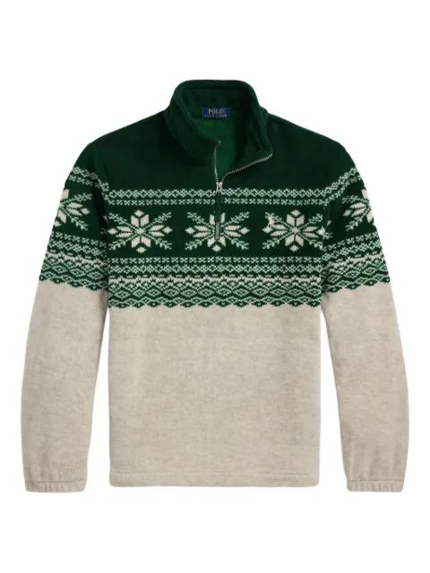 snowflake half-zip fleece sweater by POLO RALPH LAUREN