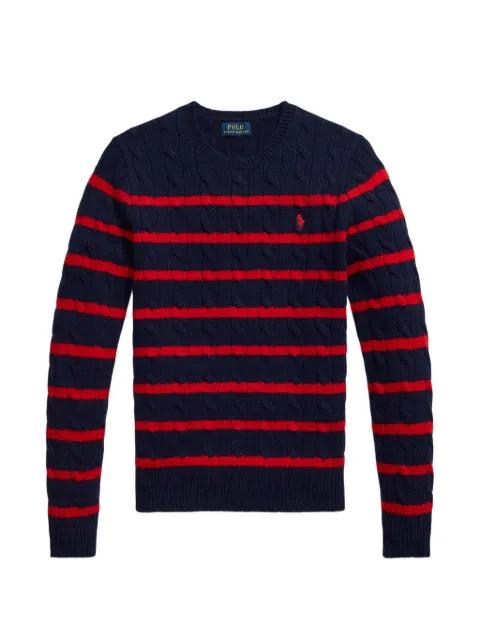 striped cable-knit sweater by POLO RALPH LAUREN