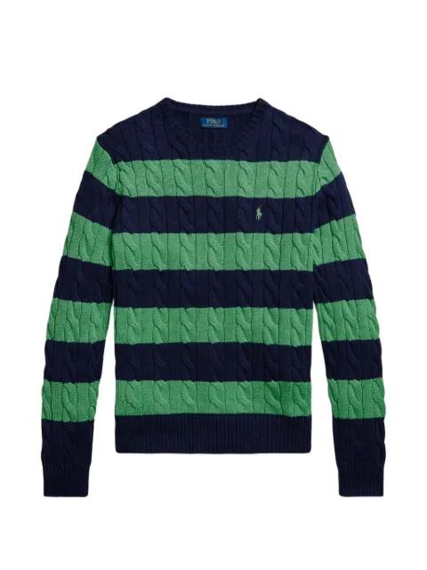 striped cable-knit sweater by POLO RALPH LAUREN
