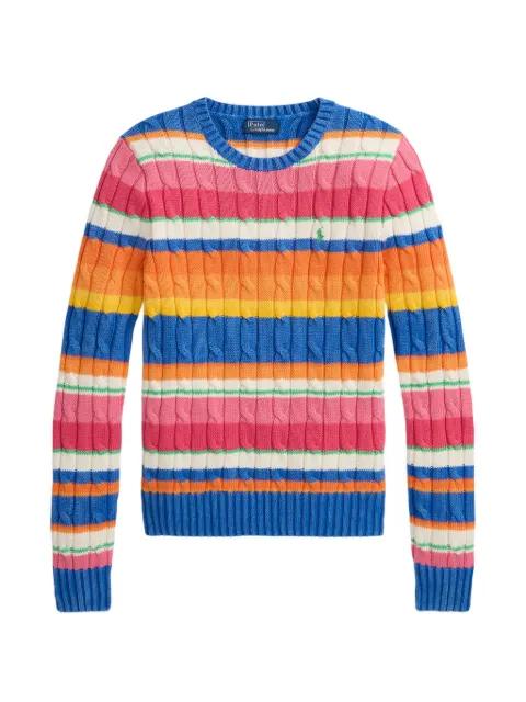 striped cable-knit sweater by POLO RALPH LAUREN
