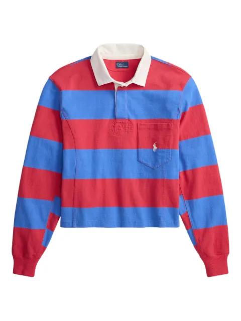 striped chest-pocket rugby shirt by POLO RALPH LAUREN