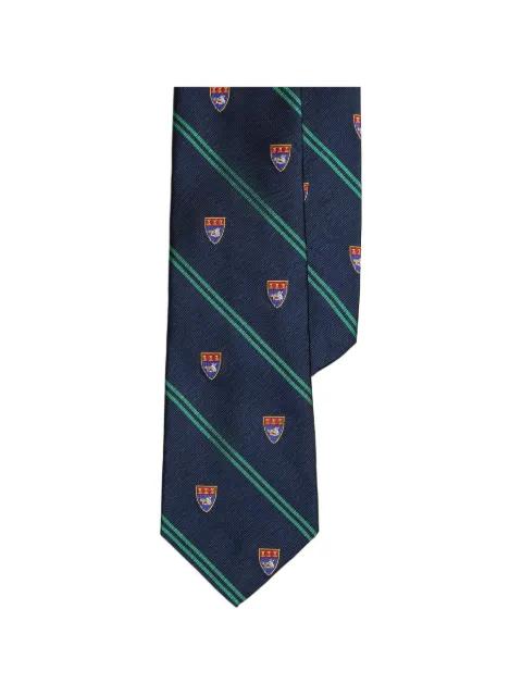 striped club embroidered-emblem tie by POLO RALPH LAUREN