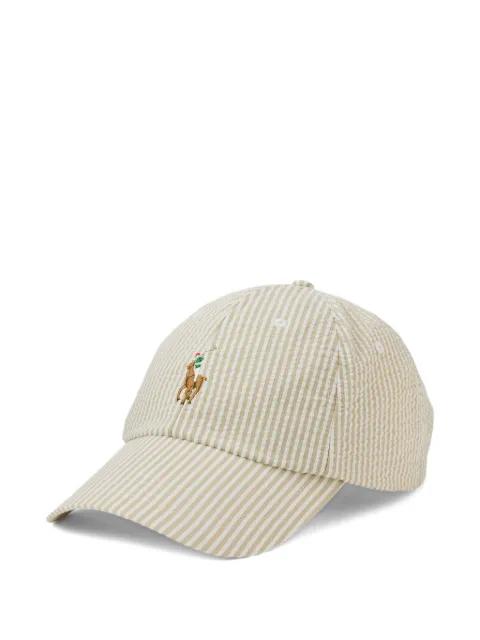 striped embroidered cap by POLO RALPH LAUREN