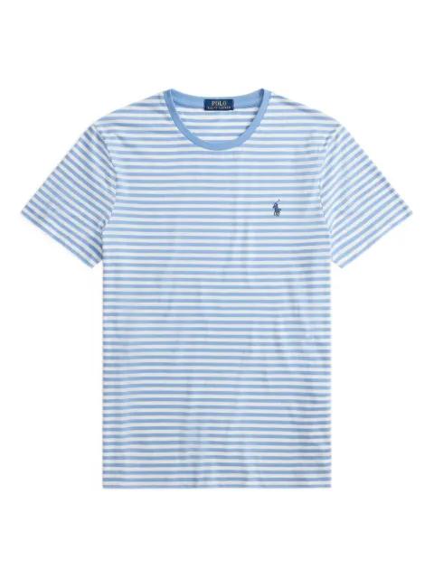 striped embroidered-logo T-shirt by POLO RALPH LAUREN