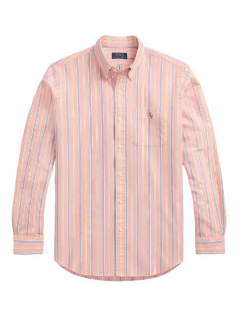 striped embroidered-logo shirt by POLO RALPH LAUREN