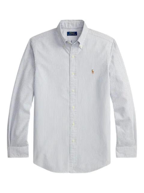 striped embroidered oxford shirt by POLO RALPH LAUREN