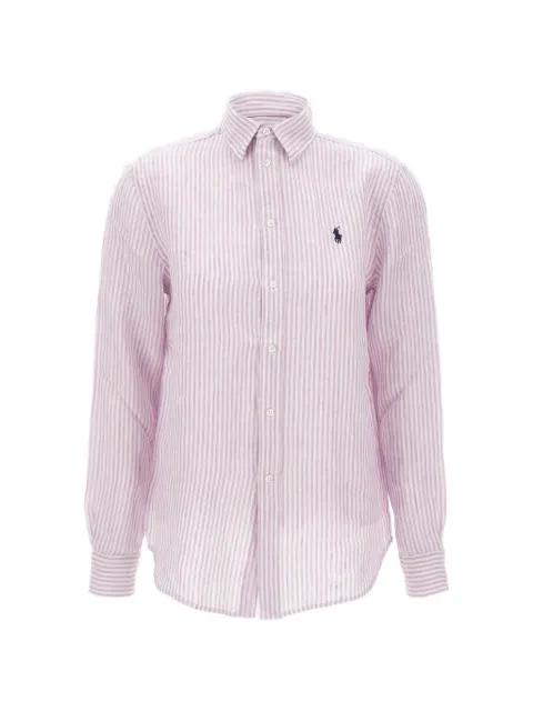 striped linen long-sleeve shirt by POLO RALPH LAUREN