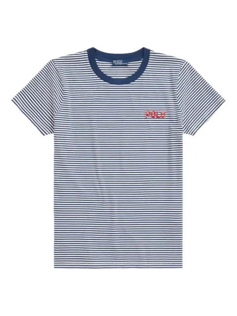 striped logo-embroidered T-shirt by POLO RALPH LAUREN