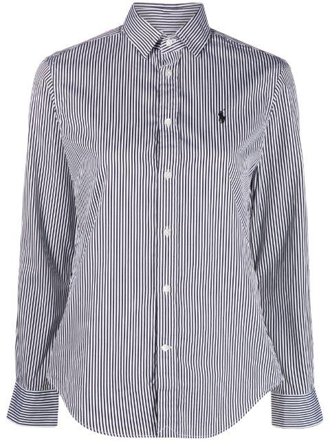 striped logo-embroidered shirt by POLO RALPH LAUREN