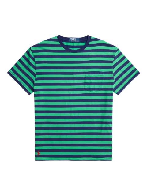 striped patch-pocket T-shirt by POLO RALPH LAUREN