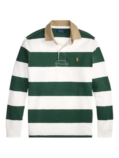 striped-pattern cotton polo shirt by POLO RALPH LAUREN