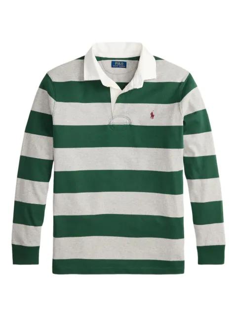 striped-pattern long-sleeve polo shirt by POLO RALPH LAUREN