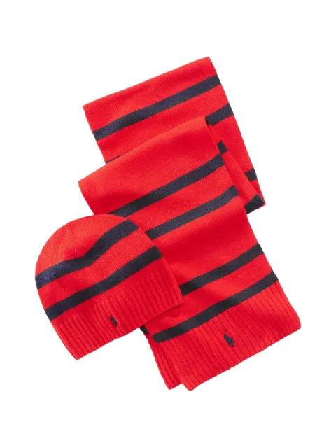 striped scarf and beanie hat set by POLO RALPH LAUREN