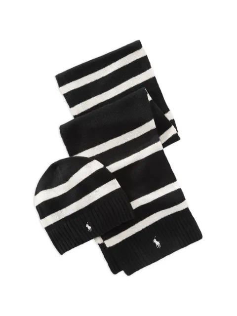 striped scarf and beanie hat set by POLO RALPH LAUREN