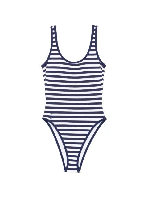striped scoop-neck swimsuit by POLO RALPH LAUREN