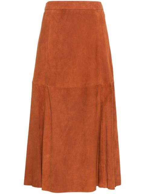 suede A-line midi skirt by POLO RALPH LAUREN