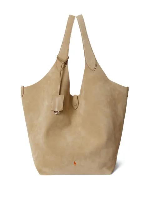 suede pouch tote bag by POLO RALPH LAUREN