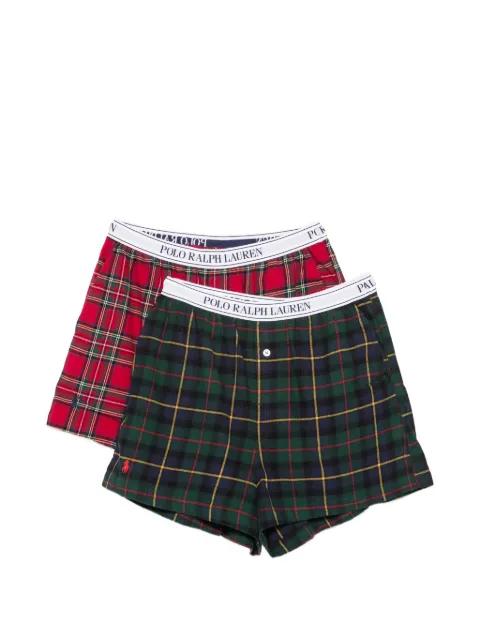 tartan-print logo-waist boxers (set of two) by POLO RALPH LAUREN