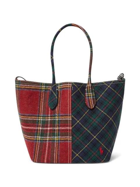 tartan two-tone tote bag by POLO RALPH LAUREN
