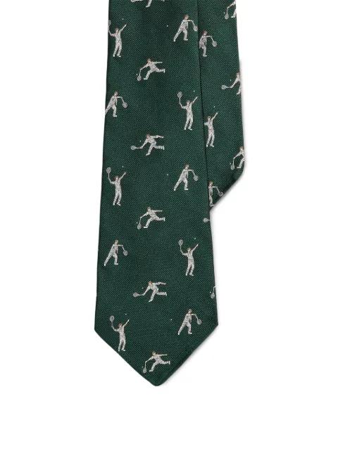tennis-player silk tie by POLO RALPH LAUREN