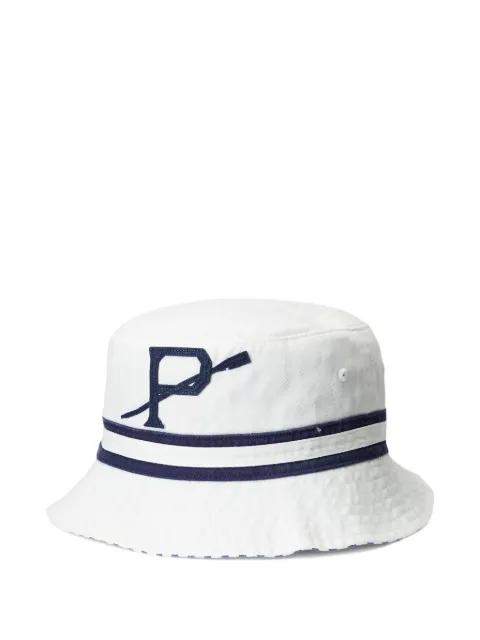 twill-stripe bucket hat by POLO RALPH LAUREN