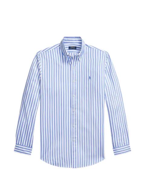 vertical-stripe logo-embroidered shirt by POLO RALPH LAUREN