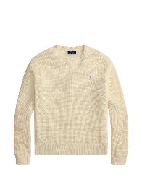 waffle-knit embroidered sweater by POLO RALPH LAUREN