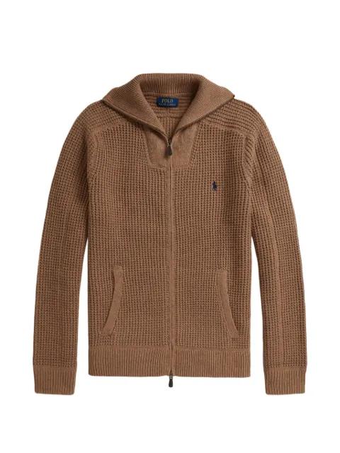 waffle-knit full-zip cardigan by POLO RALPH LAUREN