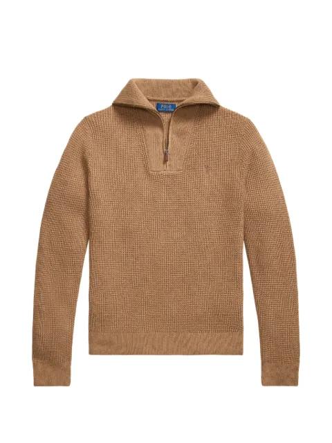 waffle-knit quarter-zip sweater by POLO RALPH LAUREN