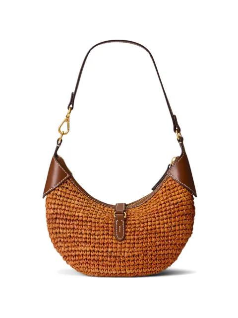woven-raffia shoulder bag by POLO RALPH LAUREN