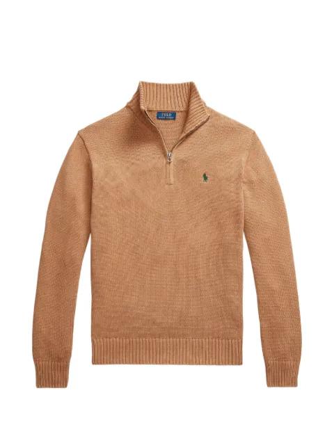zip embroidered-logo sweater by POLO RALPH LAUREN