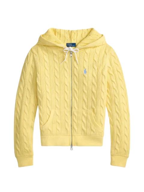 zip-up cable-knit hoodie by POLO RALPH LAUREN