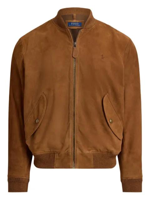 zipped suede jacket by POLO RALPH LAUREN