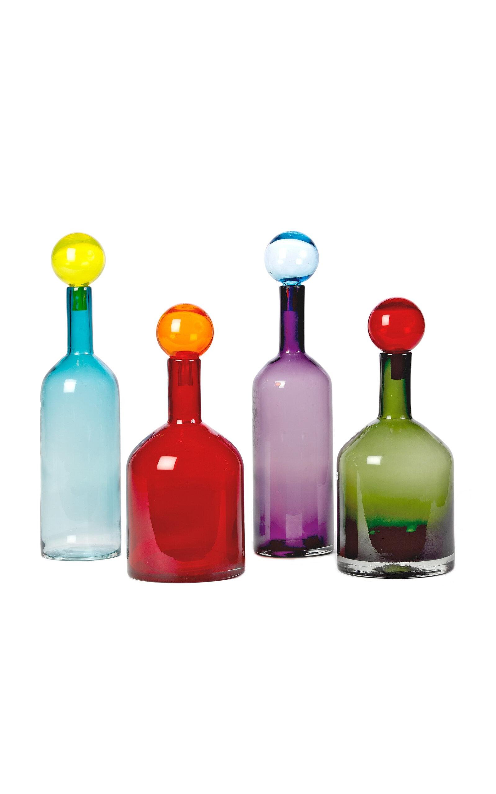 POLSPOTTEN - Set-of-Four Bubbles & Bottles Glass Ornaments - Multi - Moda Operandi by POLSPOTTEN
