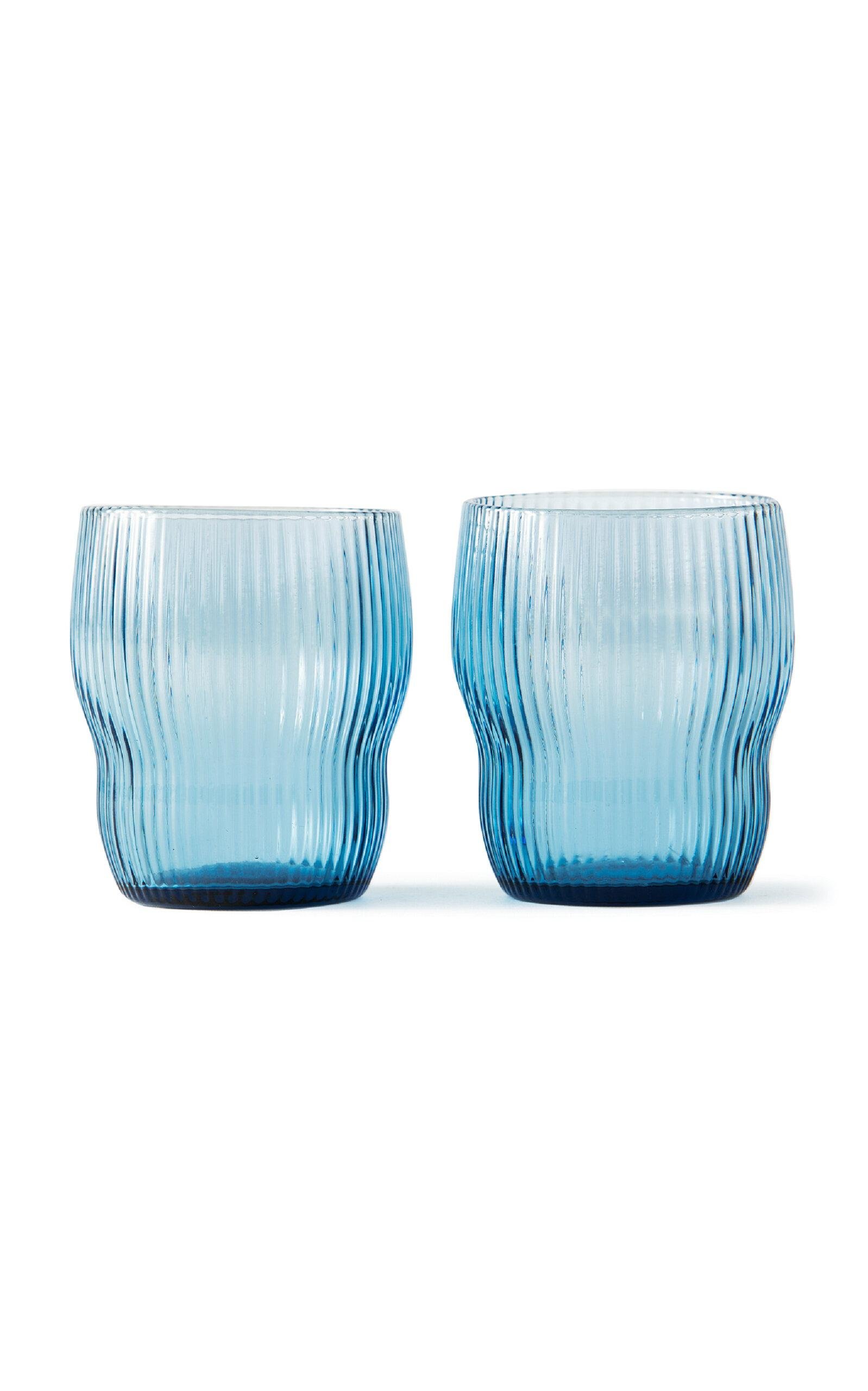 POLSPOTTEN - Set-of-Two Pum Glass Tumblers - Light Blue - Moda Operandi by POLSPOTTEN
