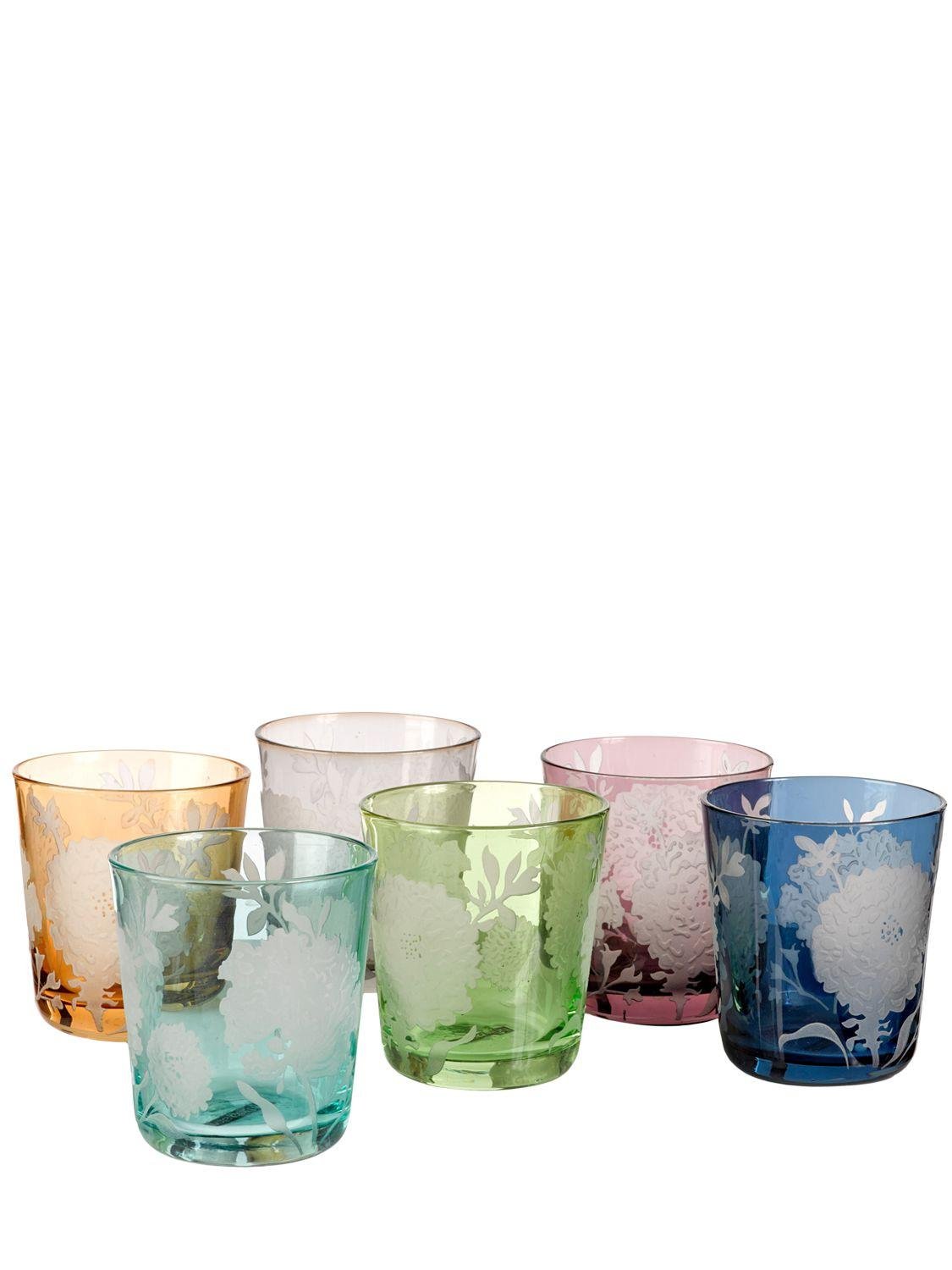 Peony Set Of 6 Frosted Water Glasses by POLSPOTTEN